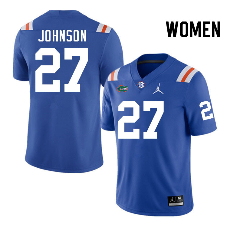 Women #27 Dijon Johnson Florida Gators College Football Jerseys Stitched-Throwback